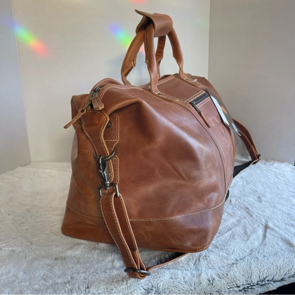 Canyon Outback Leather Michigan Alumni Boulder Canyon New Leather Duffel Bag -